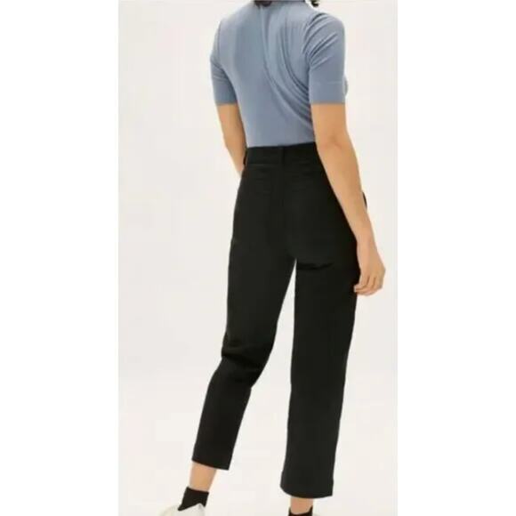 Everlane Cropped Straight Regular Jeans Black Women's Size 2 Natural Cotton - Picture 5 of 16
